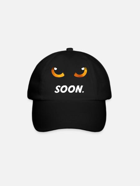 Katzenaugen Orange bald - Baseballkappe - Schwarz/Schwarz