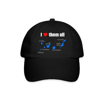 I love them all - Kanaren - Baseballkappe - Schwarz/Schwarz - Vorne