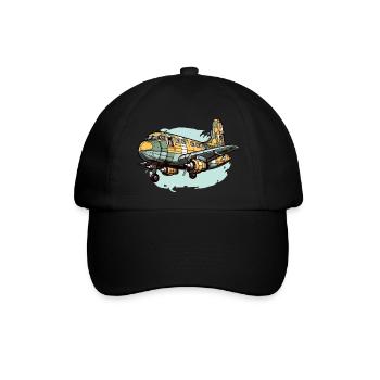 Passagierflugzeug - Baseballkappe - Schwarz/Schwarz - Vorne