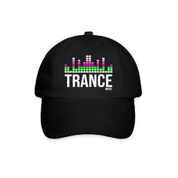 Trance-Musik-Logo - Baseballkappe - Schwarz/Schwarz - Vorne