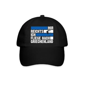 Griechen Grieche Griechenland - Baseballkappe - Schwarz/Schwarz - Vorne
