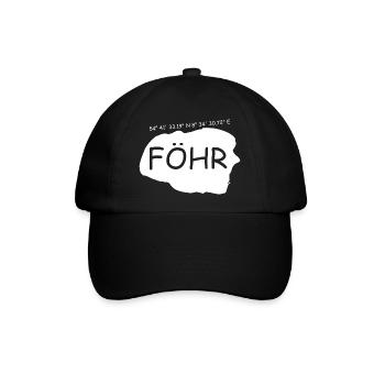 Föhr Koordinaten - Baseballkappe - Schwarz/Schwarz - Vorne