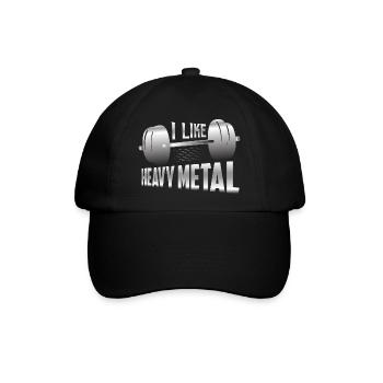 I Like Heavy Metal Workout Training Weight Lifting - Baseballkappe - Schwarz/Schwarz - Vorne