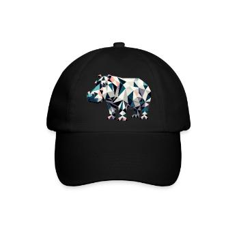 Nilpferd // hippo - Baseballkappe - Schwarz/Schwarz - Vorne