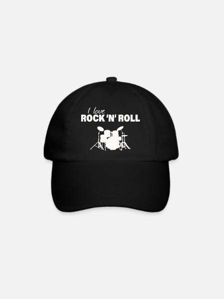 I LOVE ROCK 'N' ROLL - Baseballkappe - Schwarz/Schwarz