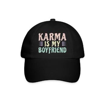 Karma is my boyfriend - Baseballkappe - Schwarz/Schwarz - Vorne