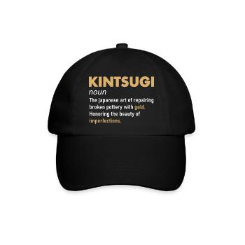 Kintsugi Kintsukuroi Imperfect Japanese Art - Baseballkappe - Schwarz/Schwarz - Vorne