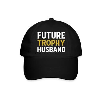 Future Trophy Husband Funny Husband To Be - Baseballkappe - Schwarz/Schwarz - Vorne