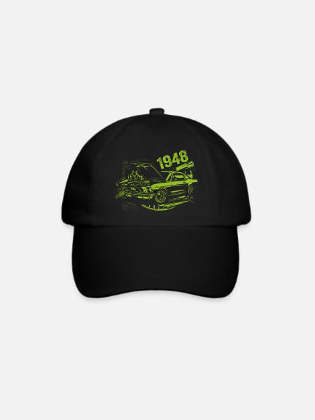 1948 Geburtstag Oldtimer Modell 1948 Vintage 1948 - Baseballkappe - Schwarz/Schwarz