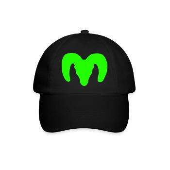 Dickhornschaf Silhouette – Wildnis pur - Baseballkappe - Schwarz/Schwarz - Vorne