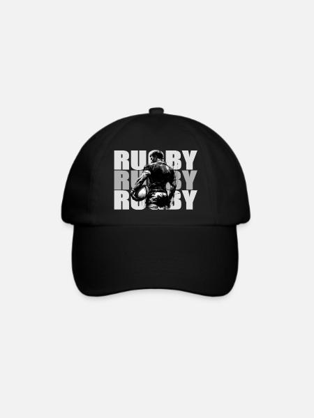 Rugby - Baseballkappe - Schwarz/Schwarz
