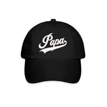 Klassisches Papa-Skript - Baseballkappe - Schwarz/Schwarz - Vorne