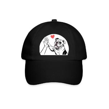 Englische Bulldogge - Baseballkappe - Schwarz/Schwarz - Vorne