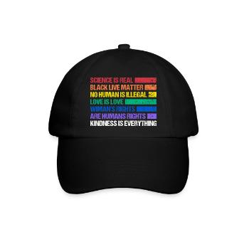 Rainbow Regenbogen Lesbe Pride LGBTQ - Baseballkappe - Schwarz/Schwarz - Vorne