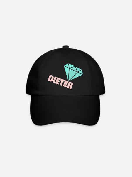 Funkelnder Diamant mit Dieter - Baseballkappe - Schwarz/Schwarz