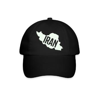 Iran Map Bold Typography - Baseballkappe - Schwarz/Schwarz - Vorne