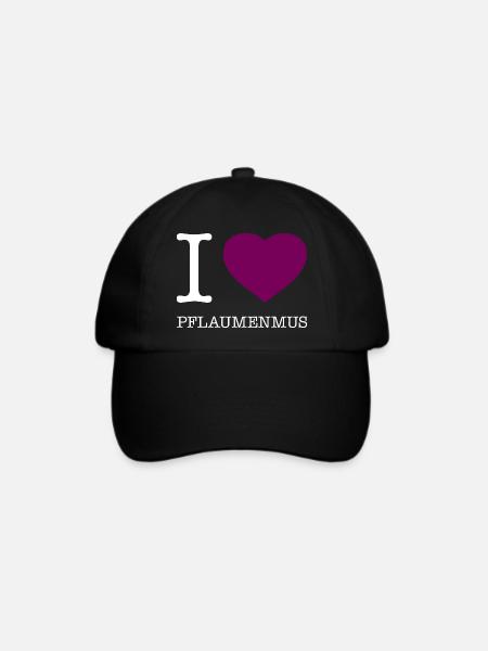 I love Pflaumenmus - Baseballkappe - Schwarz/Schwarz