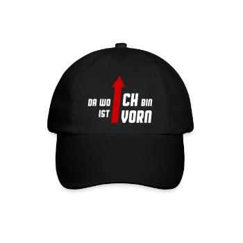 Da wo ich ist vorn - Shirt - Baseballkappe - Schwarz/Schwarz - Vorne
