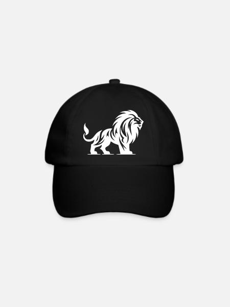 Tribal Löwe mit Mähne - Baseballkappe - Schwarz/Schwarz