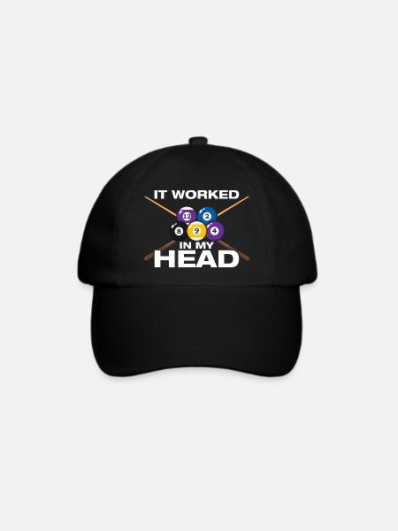 It worked lustiges Billard Billardspieler - Baseballkappe - Schwarz/Schwarz