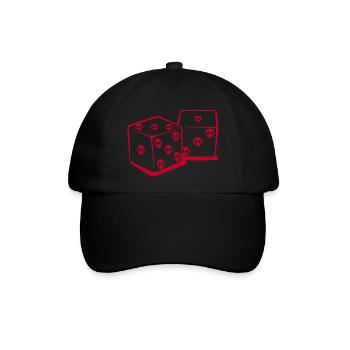 Mit Würfeln spielen (rot) - Baseballkappe - Schwarz/Schwarz - Vorne