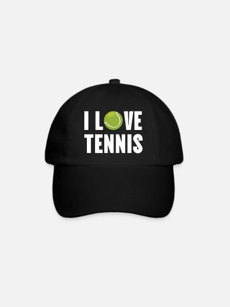 Ich liebe Tennis. - Baseballkappe - Schwarz/Schwarz