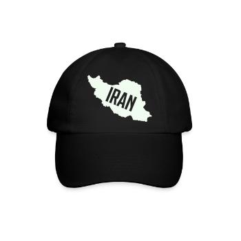 Iran Karten Typo - Baseballkappe - Schwarz/Schwarz - Vorne