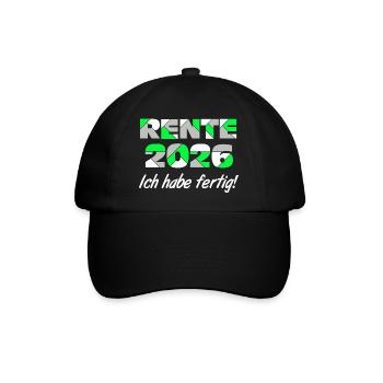 Rente 2026 , ich habe fertig - Baseballkappe - Schwarz/Schwarz - Vorne