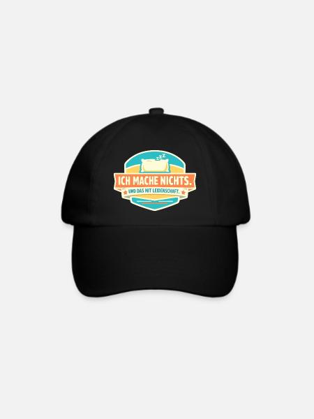 Nichts tun mit Leidenschaft - Baseballkappe - Schwarz/Schwarz