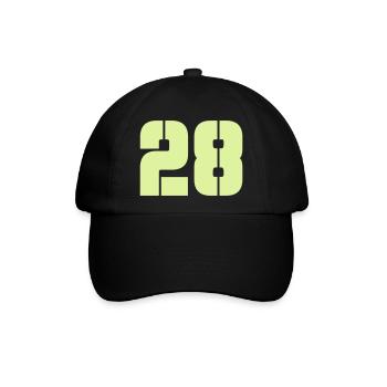 28 - Baseballkappe - Schwarz/Schwarz - Vorne