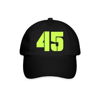 45 - Baseballkappe - Schwarz/Schwarz - Vorne