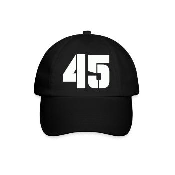 45 - Baseballkappe - Schwarz/Schwarz - Vorne