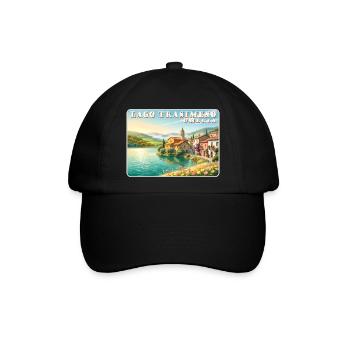 Lago Trasimeno - Baseballkappe - Schwarz/Schwarz - Vorne