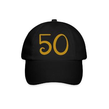 50 - Baseballkappe - Schwarz/Schwarz - Vorne