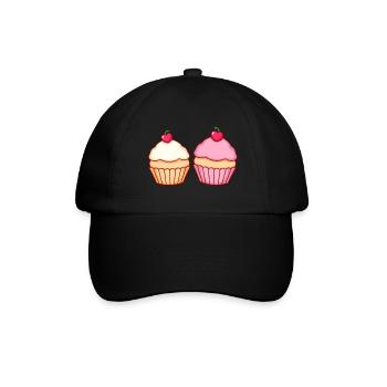 Cupcake Muffin Bäckerei Konditorei backen Geschenk - Baseballkappe - Schwarz/Schwarz - Vorne