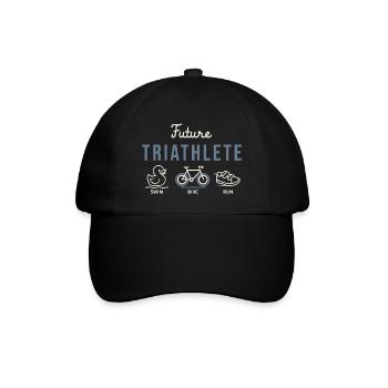 Zukünftiger Triathlet – Lustiges Baby Triathlon-Geschenk - Baseballkappe - Schwarz/Schwarz - Vorne