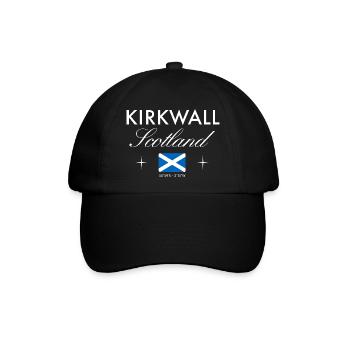 Kirkwall Orkney Schottland Reise Souvenir - Baseballkappe - Schwarz/Schwarz - Vorne