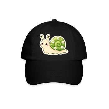 Garden Snail Smile – Garten Schnecke Lächeln - Baseballkappe - Schwarz/Schwarz - Vorne