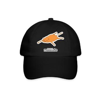 müüüde – platte Katze Meme - Baseballkappe - Schwarz/Schwarz - Vorne