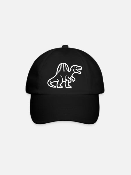 Stegosaurus-Silhouette im Retro-Stil - Baseballkappe - Schwarz/Schwarz