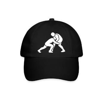 Ringen Ringer Zweikampf Symbol Weiß - Baseballkappe - Schwarz/Schwarz - Vorne