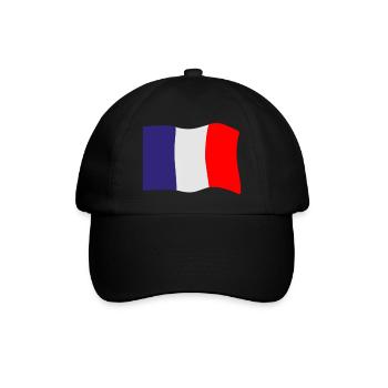Frankreich Fahne - Baseballkappe - Schwarz/Schwarz - Vorne