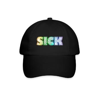 Sick sick SICK | Krankes Krank Design - Baseballkappe - Schwarz/Schwarz - Vorne