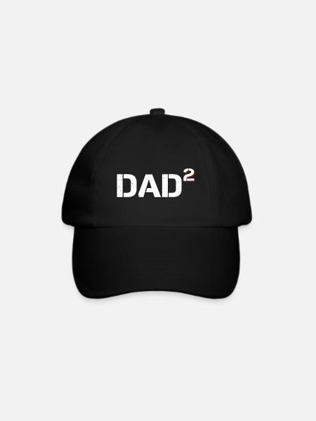 Papa - Zwei Kinder - Baseballkappe - Schwarz/Schwarz