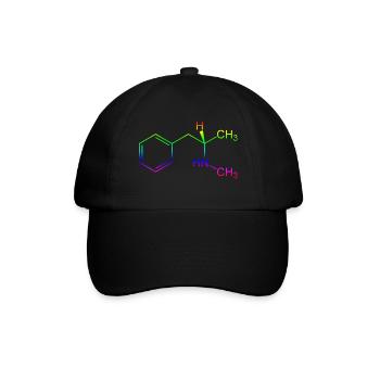 Methamphetamin Crystal Meth Strukturformel - Baseballkappe - Schwarz/Schwarz - Vorne