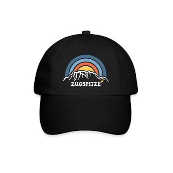 Zugspitze Garmisch Partenkirchen Retro Souvenir - Baseballkappe - Schwarz/Schwarz - Vorne