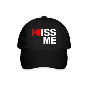 Kiss me - Baseballkappe - Schwarz/Schwarz - Vorne