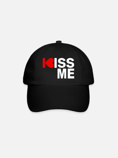 Kiss me - Baseballkappe - Schwarz/Schwarz