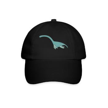 Lustig Comic Nessie Monster Geschenk Dinosaurier - Baseballkappe - Schwarz/Schwarz - Vorne