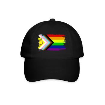 Progress Pride 2023 Flagge - Baseballkappe - Schwarz/Schwarz - Vorne